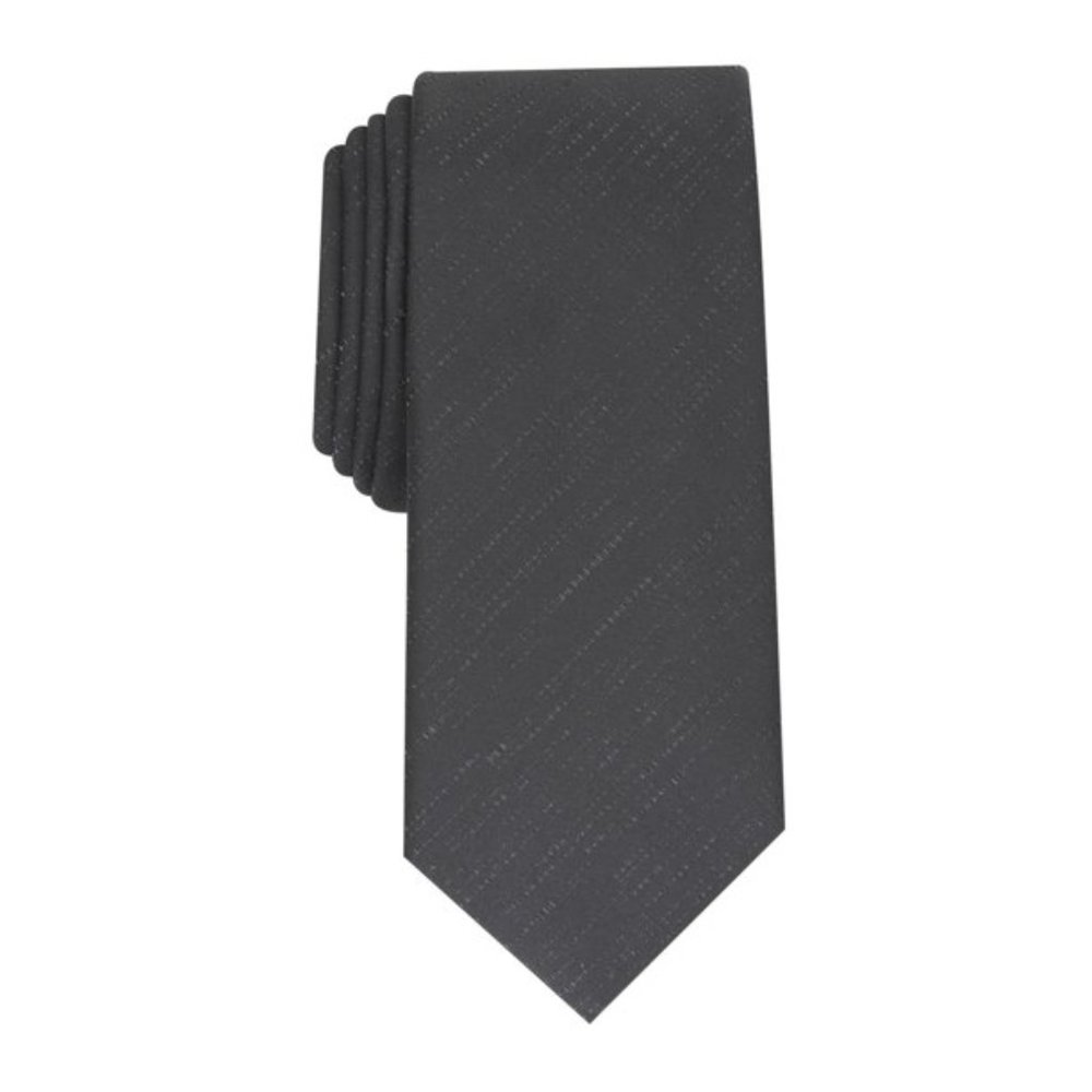 NWT Alfani Echo Silk Blend Metallic Neck Tie Black